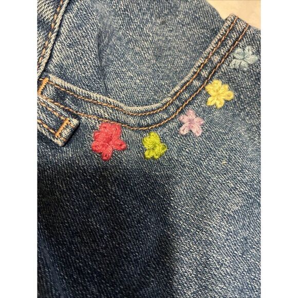 levis High Rise jean Denim shorts Bermuda floral knit relaxed fit 550 4 Small - Picture 3 of 5